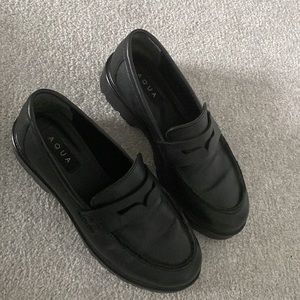 Aqua leather loafers - size 8